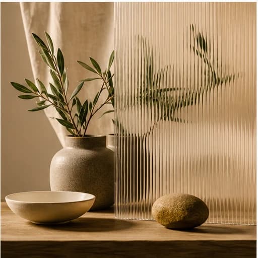 Soft abstract privacy-focused visual with layered shapes